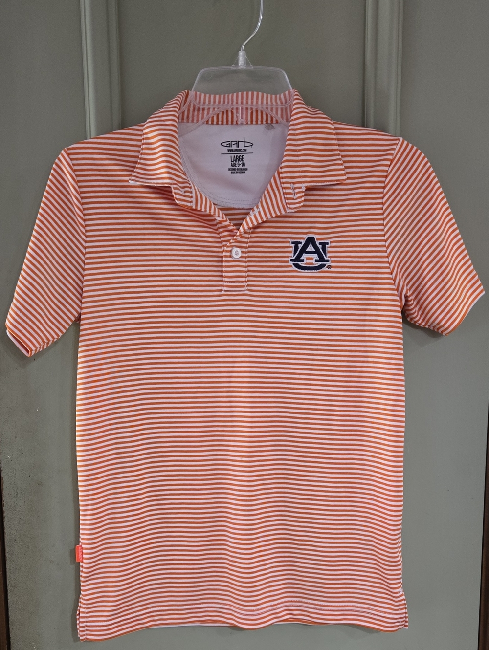 Auburn Tigers Orange & White Striped Polo